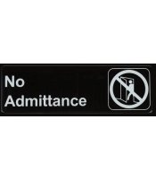 No Admittance Black Sign