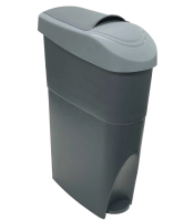 Sanitary Bin Grey Slim Lady Female Waste Disposal