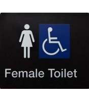 Female Disable Braille Toilet Sign 