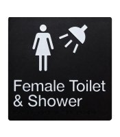 Female Toilet & Shower Braille Toilet Sign 
