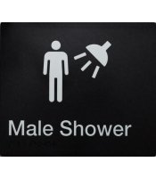 Male Shower Braille Sign