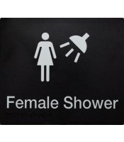 Female Shower Braille Sign  