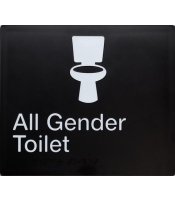 Plastic All Gender Toilet Braille Sign 