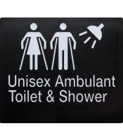 Unisex Ambulant Toilet & Shower Braille Sign