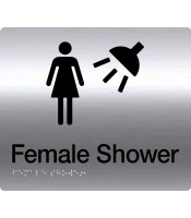 Female Shower Stainless Steel Braille Sign