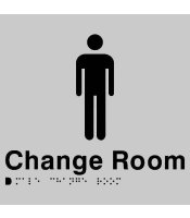  Silver Plastic Male Change Room Braille Sign