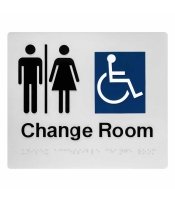Silver Plastic Unisex Disabled Change Room Braille Sign 