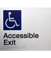 Accessible Exit Silver Braille Sign