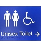 Unisex Disable Braille Toilet Right Arrow