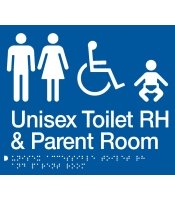  Braille Unisex Right Hand & Parent Room Sign (235 x 180 mm)