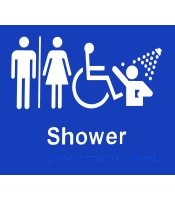 Plastic Unisex Disabled Shower Braille Sign 