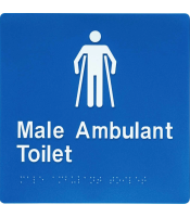  Male Ambulant Toilet  Braille Sign SV37 (18 x 180 mm)