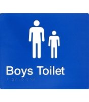  Blue Plastic Boys Toilet Braille Sign