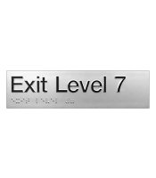 Silver Exit Level 7 Braille Sign SX-07 (180x50mm)