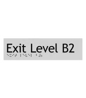 Silver Exit Braille Sign SX-B2 (180x50mm)