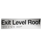  Silver Exit Roof Level Braille Sign SX-R (180x50mm)