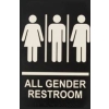 Black All Gender Restroom Sign BS19 230 X150mm 