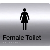 Female Toilet Stainless Steel Braille Sign