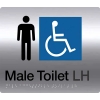 Male Disabled Toilet Left Hand S'Steel Braille Sign