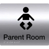 Parent Room Stainless Steel Braille Sign