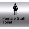 Female Staff Toilet Stainless Steel Braille Sign