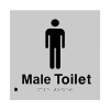 Male Braille Toilet  Sign Silver Plastic  BCA Code Australian Compliance