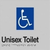 Unisex Disabled Toilet Braille Sign Silver Plastic SS03