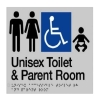 Unisex Silver Disable Parent, Room & Toilet Sign SS10  (210 x 180 mm)
