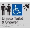 Unisex Disable Toilet & Shower Braille Toilet Sign
