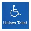 Unisex Disabled Toilet Blue Plastic Braille Sign 