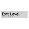Silver Exit Braille Sign SX-01(180mm x 50mm)