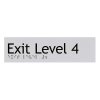 Silver Exit Braille Sign SX-04 (180x50mm)