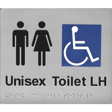 Braille Unisex Toilet Male and Female 180x220mm Silver  BTS004B 