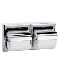 A8867 Surface Mount S'Steel Twin Toilet Roll Holder Horizontal