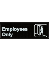 BS11 Employees Only Black Sign 230 X 75mm