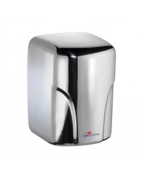Polished finish, front view of the product "JD Macdonald Turbo Dri High Velocity Hand Dryer 10-0197-2"
