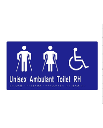 ML16303_BLU Unisex Ambulant Accessible Toilet Right Hand Transfer Blue with White