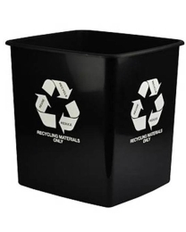 RB15RB Recycle Black Waste Bin 15L