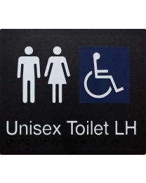 Unisex Accessible Toilet Left Hand Braille Sign