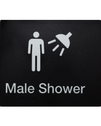 Male Shower Braille Sign SS19  (210 x 180 mm)