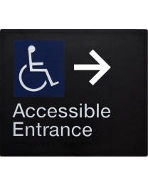 SS40-RA Disabled Accessible Entrance Braille Right Arrow (210 x 180 mm)