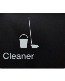 SS43 Silver Plastic Cleaner Braille Sign