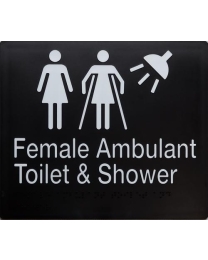Female/Female Ambulant Toilet and shower Braille Sign