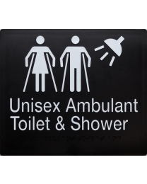 Unisex Ambulant Toilet & Shower Braille Sign SK51