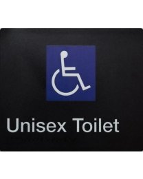 Unisex Toilet Disabled White on Black
