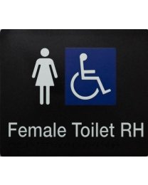  Female Disable Right Hand Toilet Sign SS09-RH (210 x 180 mm)