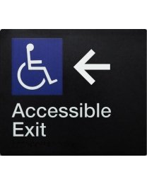 Accessible Exit Braille Sign Left Arrow 