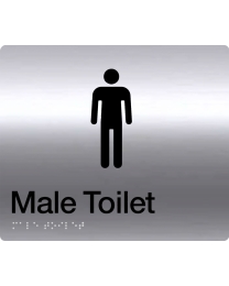 SP01 Male Toilet Stainless Steel Braille Sign