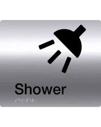 SP18 Shower Stainless Steel Braille Sign