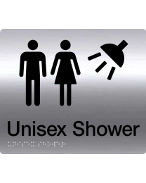 SP21 Unisex Shower Stainless Steel Braille Sign
